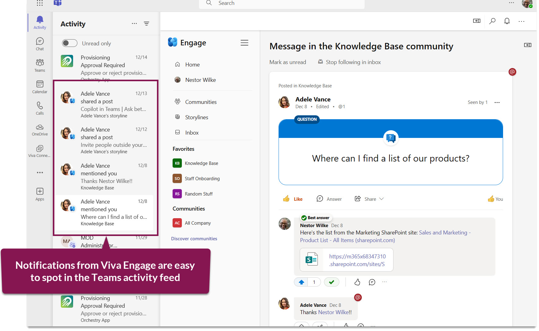 Reducing Teams Noise and Consolidating Conversation in Viva Engage